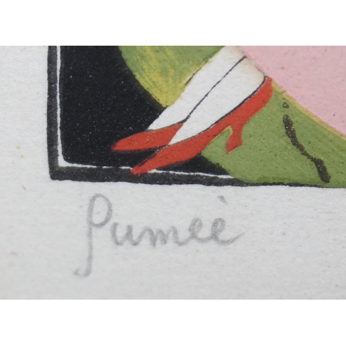 487 - Paul Allen (XX), 2 pochoir prints in the Art Deco style, Fumee & Mon Bel Ouiseau, each approx 40cm x... 