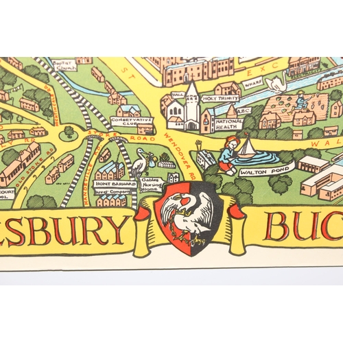 499F - Charles & Barbara Ashton-Waller, a Kerry Lee style print of Aylesbury, Buckinghamshire, dated 1951, ... 