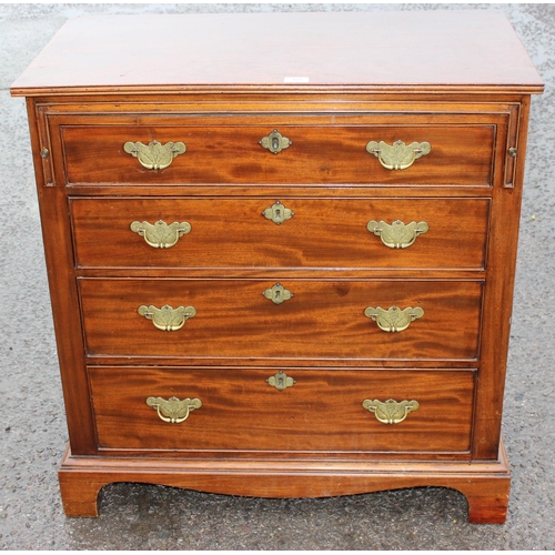 68 - A 19th century mahogany 4 drawer chest of drawers or bachelor's chest with unusual slide our desk or... 