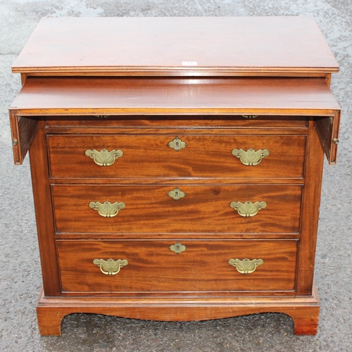 68 - A 19th century mahogany 4 drawer chest of drawers or bachelor's chest with unusual slide our desk or... 