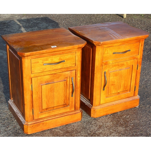 126 - A pair of good quality modern single drawer bedside cabinets, each approx 56cm wide x 47cm deep x 70... 