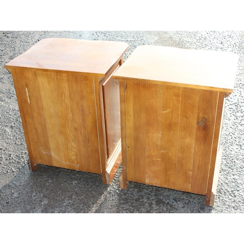 126 - A pair of good quality modern single drawer bedside cabinets, each approx 56cm wide x 47cm deep x 70... 