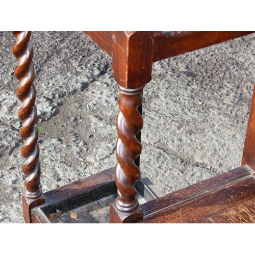 133 - An early 20th century oak hall stand with stick stand and storage seat, approx 97cm wide x 31cm deep... 