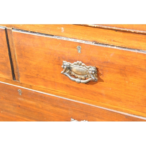 139 - An antique mahogany dressing chest, 2 over 2 chest of drawers with mirror, approx 92cm wide x 42cm d... 