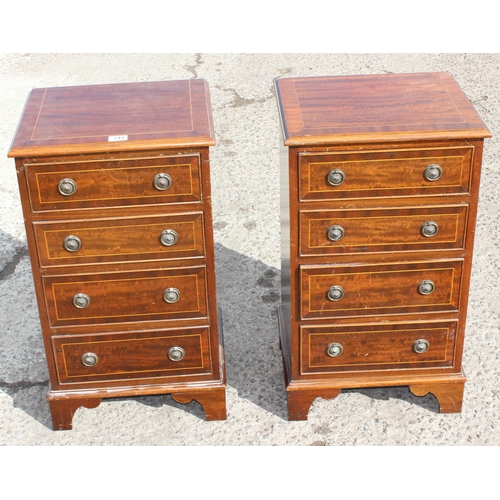 144 - A pair of good quality modern mahogany effect 4 drawer bedside chests of drawers, approx 42cm wide x... 