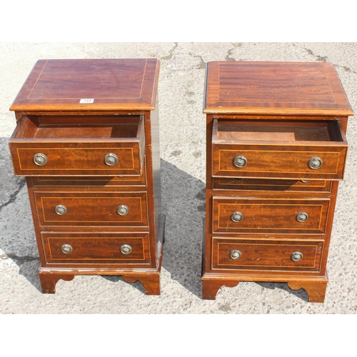 144 - A pair of good quality modern mahogany effect 4 drawer bedside chests of drawers, approx 42cm wide x... 