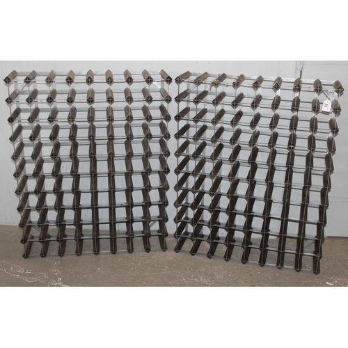 55 - 2 wine racks, 160 bottles total capacity, each approx 100cm tall x 82cm wide