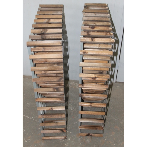 55 - 2 wine racks, 160 bottles total capacity, each approx 100cm tall x 82cm wide