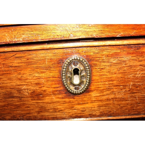 67 - A Georgian Mahogany 4 drawer chest of drawers with brass handles and unusual chamfered corners, appr... 