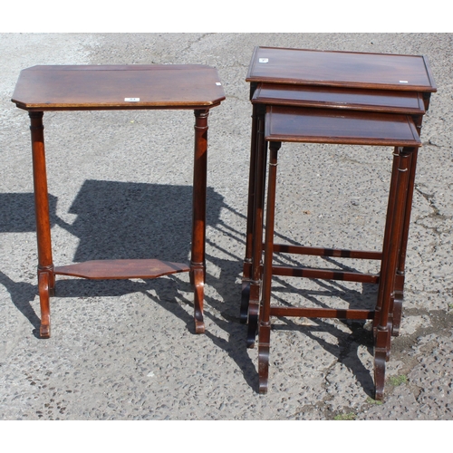 84 - A small 19th century mahogany side table, approx 57cm wide x 34cm deep x 73cm tall, and a vintage ne... 