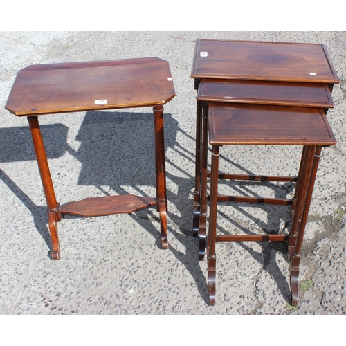 84 - A small 19th century mahogany side table, approx 57cm wide x 34cm deep x 73cm tall, and a vintage ne... 