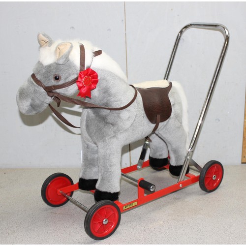 1525 - Child's Merrythought ride/push along dapple grey horse