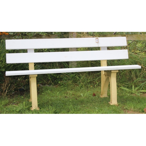 307 - A vintage Plastics Deceuninck garden bench, approx 150cm wide