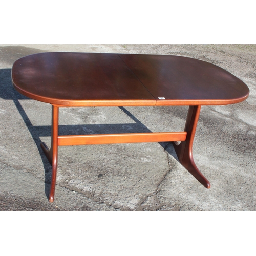 93 - A retro McIntosh extending dining table and 4 chairs, the table approx 158cm wide x 92cm deep x 76cm... 