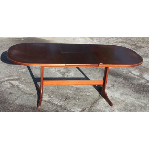 93 - A retro McIntosh extending dining table and 4 chairs, the table approx 158cm wide x 92cm deep x 76cm... 