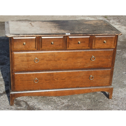 94 - A retro Stag 4 over 2 chest of drawers, approx 107cm wide x 47cm deep x 71cm tall