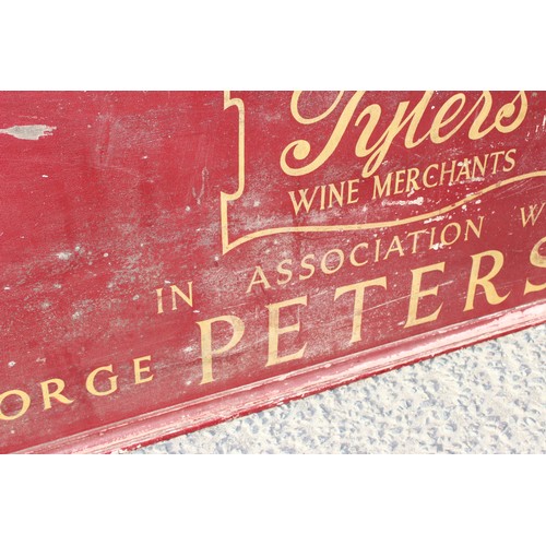 400 - A large hand painted wooden wine merchants sign 