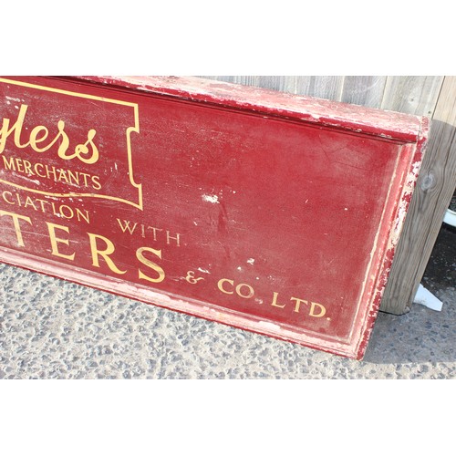 400 - A large hand painted wooden wine merchants sign 