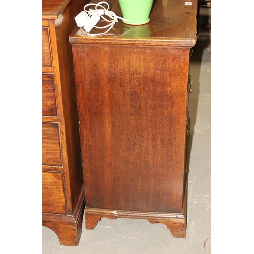 4 - Georgian oak 4-drawer chest of drawers with brass handles and escutcheons on bracket feet, approx 86... 