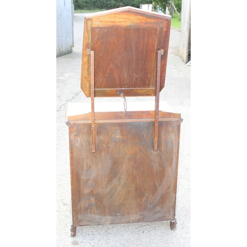 46 - An early 20th century 2 over 3 oak dressing chest of drawers with mirror, approx 80cm wide x 48cm de... 