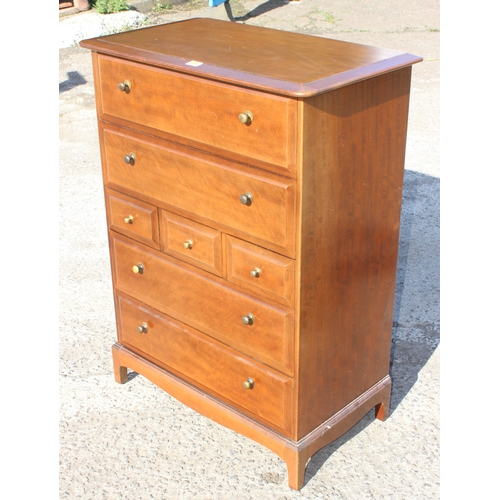 32 - A retro Stag Minstrel 2 over 3 over 2 chest of drawers, approx 82cm wide x 46cm deep x 112cm tall