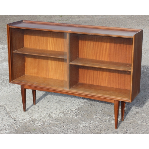 40 - Richard Hornby for Fyne Ladye Afrormosia, a retro teak bookcase, with adjustable shelves and sliding... 