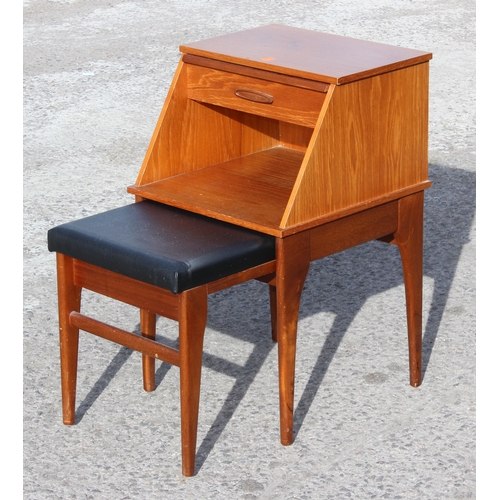 21 - A retro telephone seat table by Chippy Telephone Seats, approx 42cm wide x 42cm deep x 69cm tall