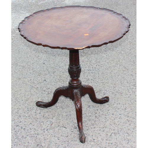 47 - A 19th century mahogany tilt top table with piecrust edge, approx 72cm wide x 72cm deep x 72cm tall