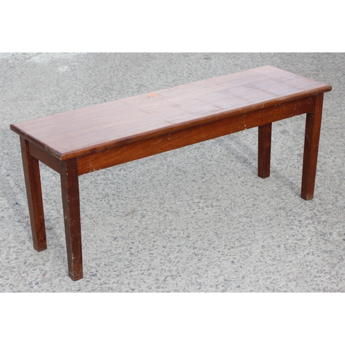 30 - A vintage mahogany bench or window seat, approx 119cm wide x 36cm deep x 49cm tall