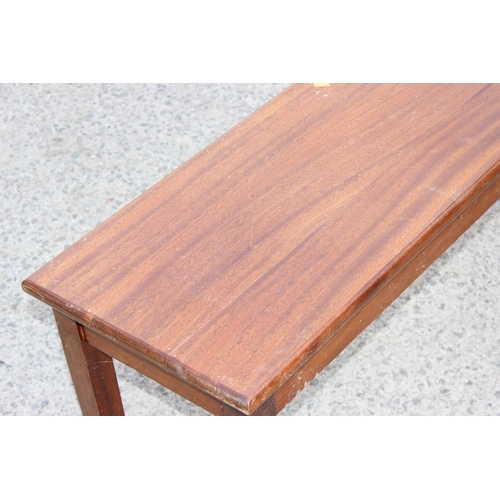 30 - A vintage mahogany bench or window seat, approx 119cm wide x 36cm deep x 49cm tall