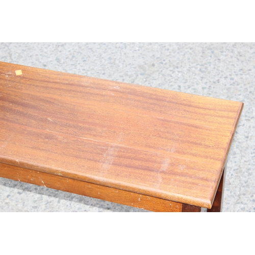 30 - A vintage mahogany bench or window seat, approx 119cm wide x 36cm deep x 49cm tall