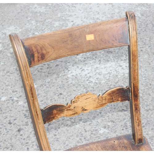 39 - A pair of antique elm seated Oxford chairs, likely 19th century, each approx 82cm tall