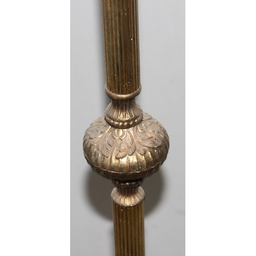 232 - Gilt metal standard lamp with shade, approx 162cm tall