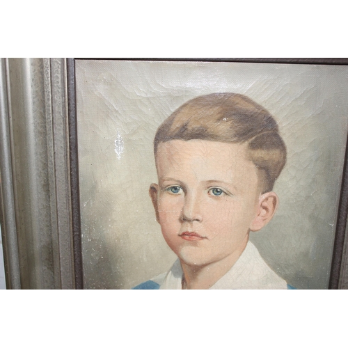 400 - Andreas (XX), a good quality oil on canvas of a boy young boy, approx 43cm x 36cm inc frame