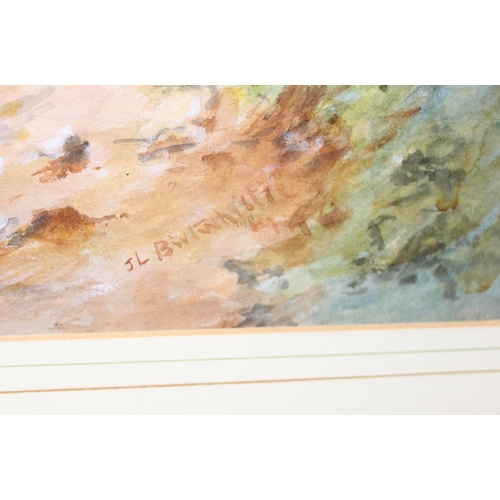 405 - 2 antique coastal watercolours in gilt frames, one of Dieppe dated 1898, the larger approx 80cm x 50... 