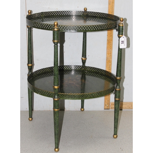 58 - A vintage Italian painted metal folding tray table, approx 50cm in diameter x 57cm tall