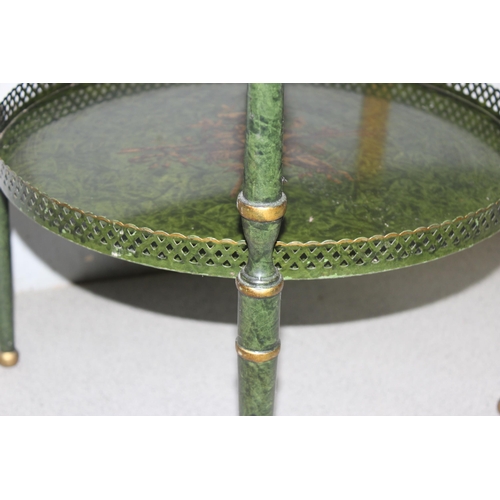 58 - A vintage Italian painted metal folding tray table, approx 50cm in diameter x 57cm tall