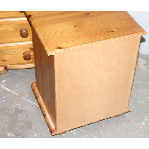 62 - A pair of modern pine 3 drawer bedside cabinets, each approx 45cm wide x 40cm deep x 60cm tall