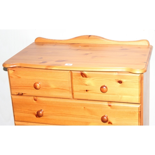 63 - A modern pine 2 over 3 chest of drawers, approx 80cm wide x 46cm deep x 96cm tall