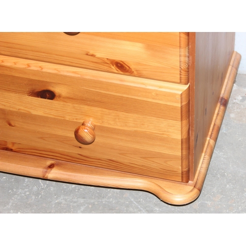 63 - A modern pine 2 over 3 chest of drawers, approx 80cm wide x 46cm deep x 96cm tall