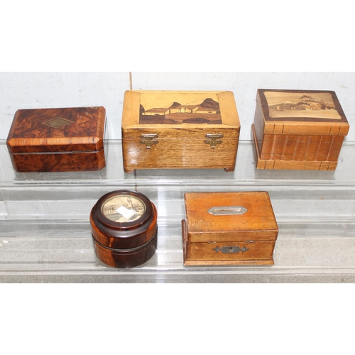 1702 - 5 assorted interesting antique and later wooden boxes