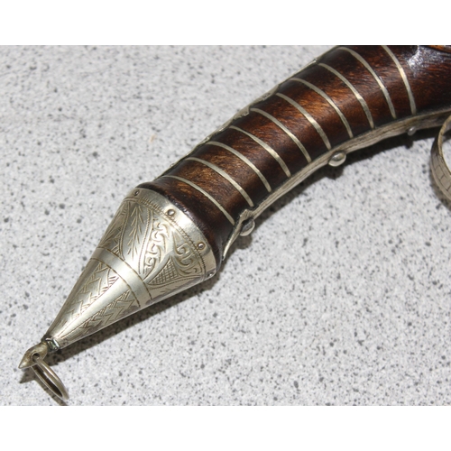 1425 - Rat-tail reproduction Albanian flintlock pistol with silver-plated decoration, approx 45cm