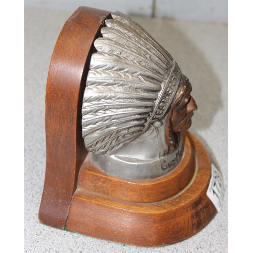 1729 - Pair of bookends featuring the 'Feathers In Our Cap' hood bonnet mascot for Guy Motors Ltd, approx 1... 