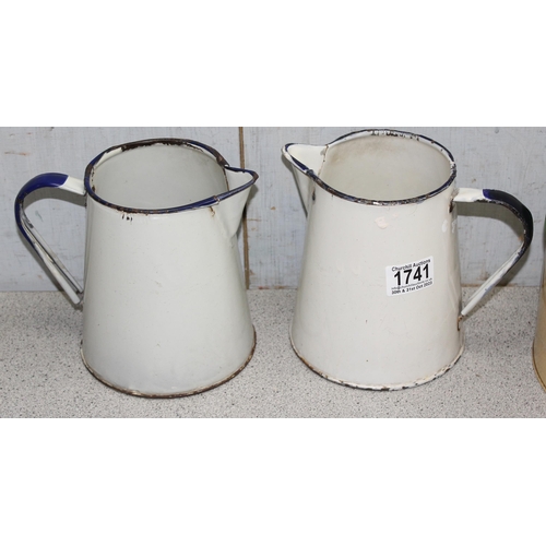 1741 - A large qty of assorted vintage enamelware