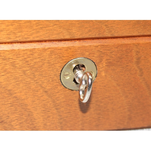 274 - A good quality modern burwood jewellery box with removeable trays, approx 36cm wide