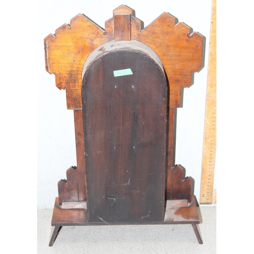 1301A - Tall standing wooden mantel clock with mechanical movement, approx 55cm