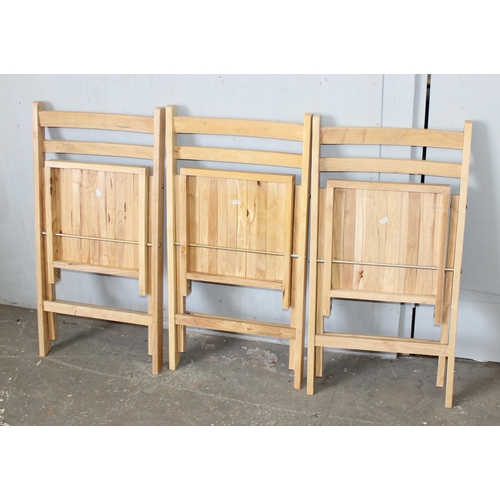 119 - 3 pine folding chairs