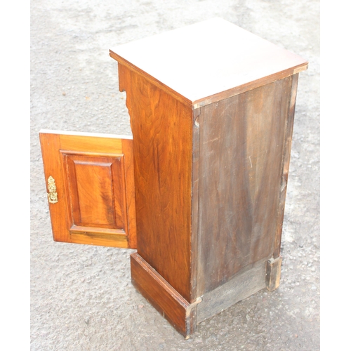 131 - An antique mahogany pot cupboard or bedside cupboard, approx 38cm W x 38cm D x 82cm H