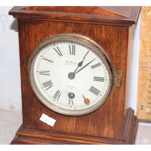 1314 - A 19th century mahogany cased mantel clock by watchmaker W. Mahr, 4 Clipstone Street, London, with p... 