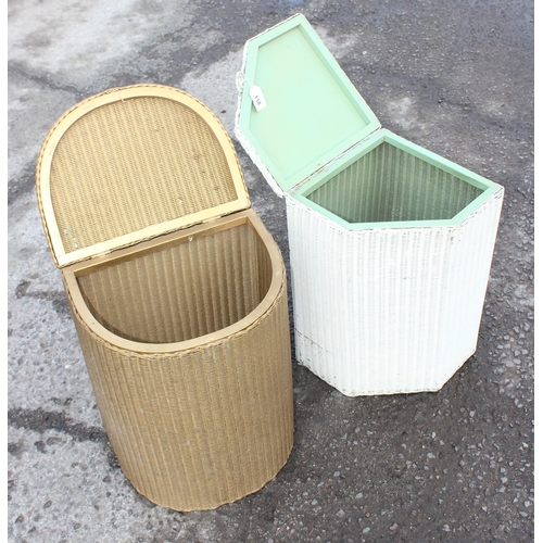 138 - 2 vintage bedroom baskets, 1 Lloyd Loom Lusty and 1 Lloyd Loom style approx. 41cm W x 30cm D x 55cm ... 